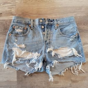 Levi's 501 Distressed Jean Shorts Size 26